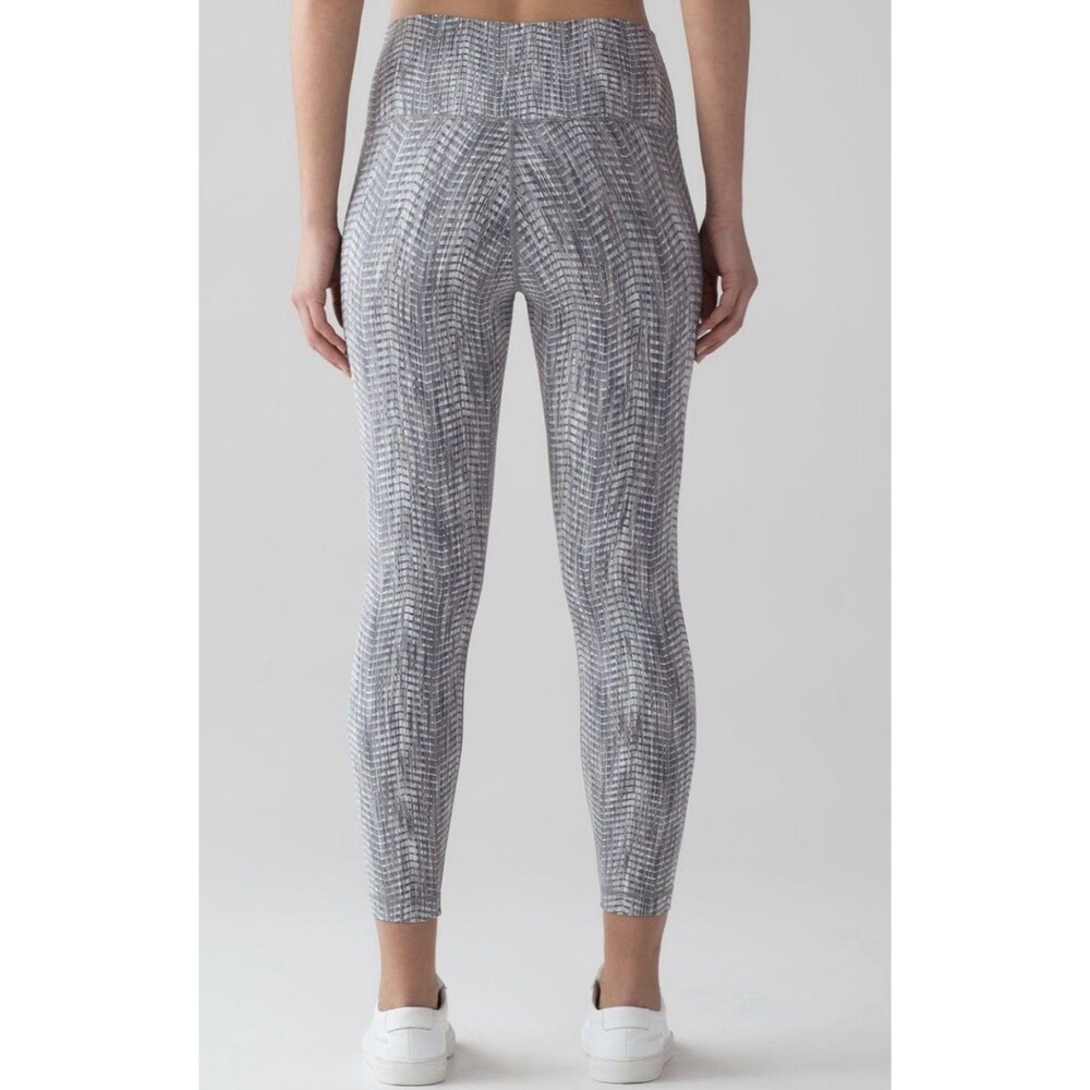 Lululemon Wunder Under Hi-Rise Tight Luon Arrow Jacquard Silver Spoon 6 Small